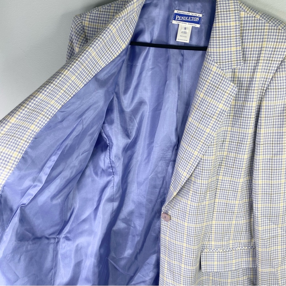 Pendleton Wool Blend Blazer Jacket Blue Yellow Ho… - image 8